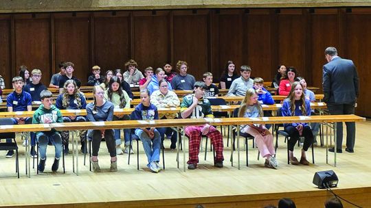 Harden competes in the Star State Spelling Bee in Omaha