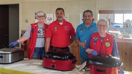 Helping serve at the pancake feed sponsored by the Morrill County Veterans Service Office are