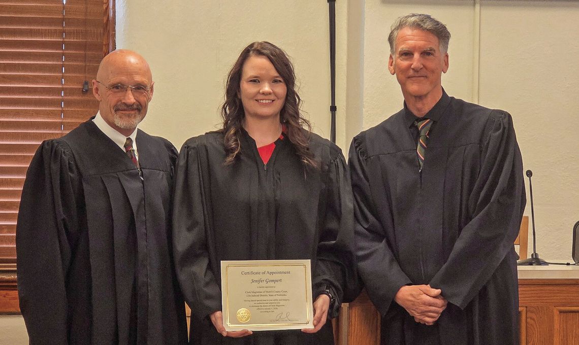 Jenifer Gompert invested as Morrill County Court Clerk Magistrate