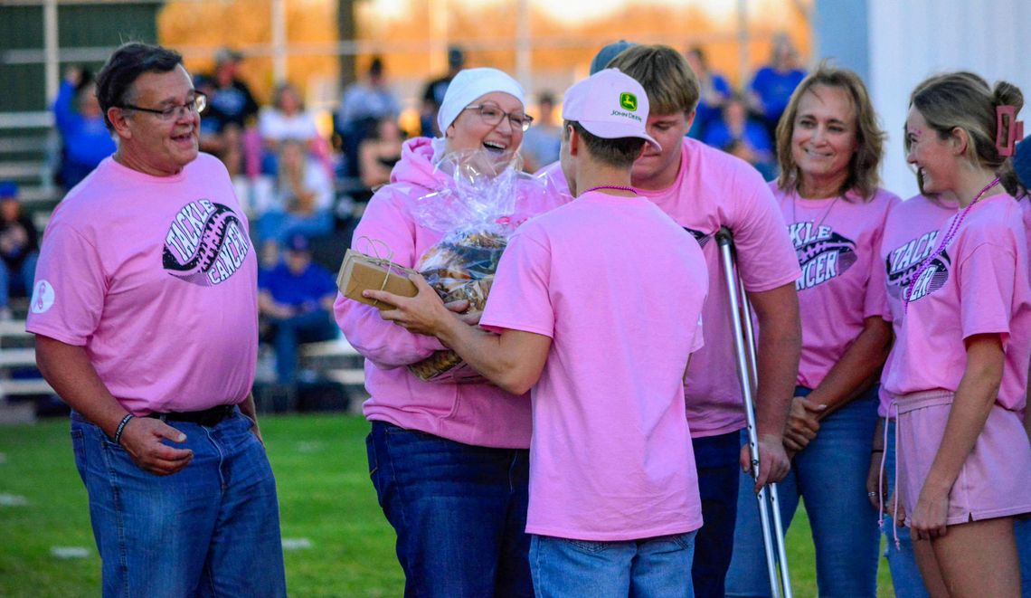 Long-time teacher and coach Jackie Rahmig was honored by the Bridgeport Bulldog family at the final football game of the season on Friday Long-time teacher and coach Jackie Rahmig was honored by the Bridgeport Bulldog family at the final football game of the season on Friday