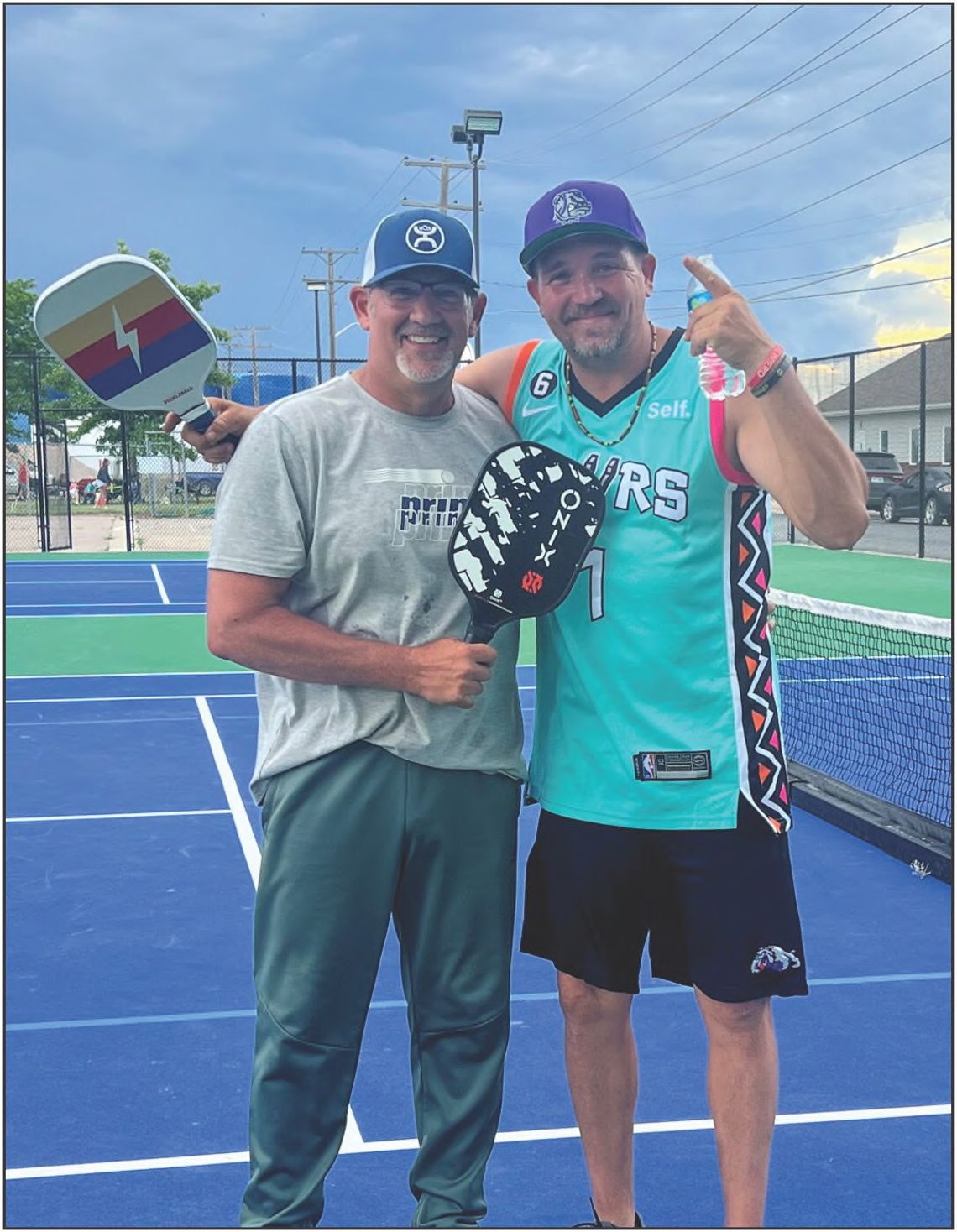 Winners of the pickle ball tournament were J e f f Nichols and Russ Frickey